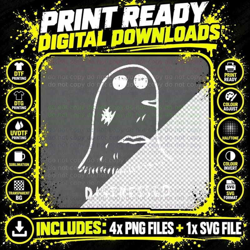Ghost Pocket Distressed Halloween Costume Ghoul Spirit Png SVG Digital Bundle