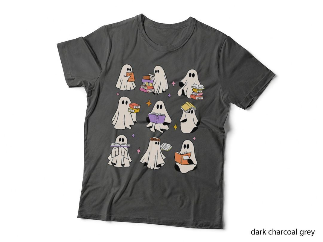Ghost Reading Teacher Halloween Librarian Book Lover School T-Shirt
