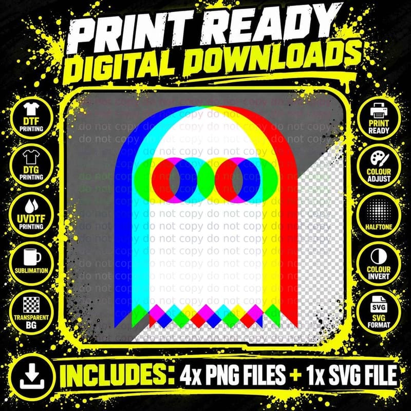Ghost Trippy Vaporwave Halloween Techno Rave Edm Music Png SVG Digital Bundle