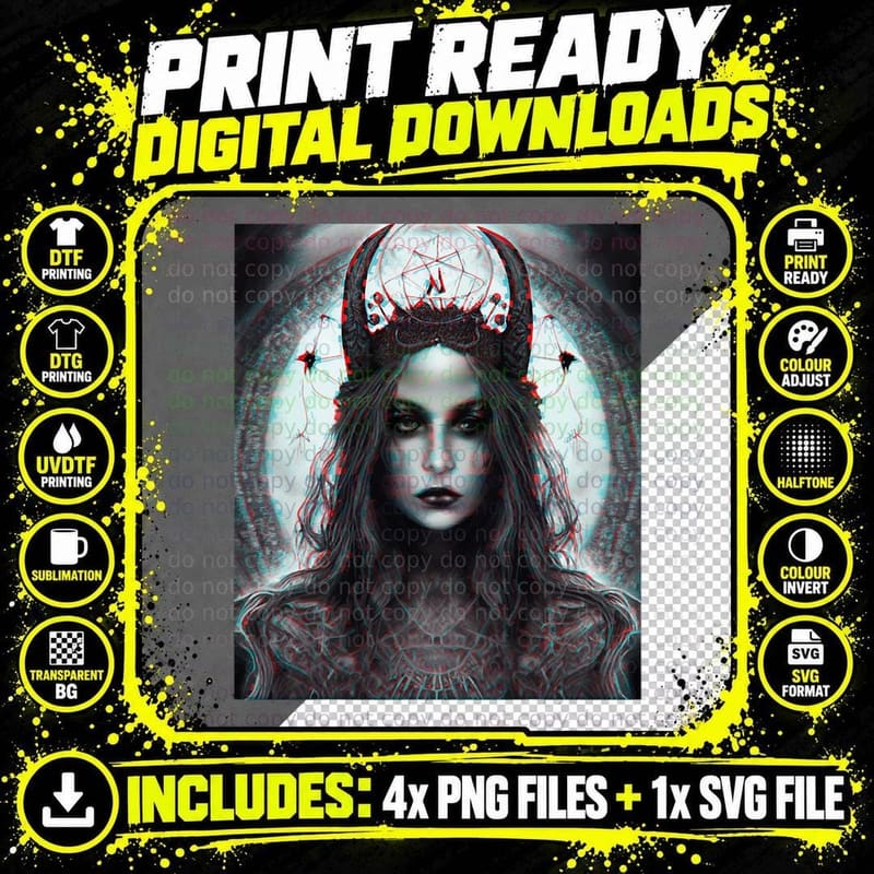 Goth Aesthetic Grunge Occult Emo Satanic Antichrist Png SVG Digital Bundle
