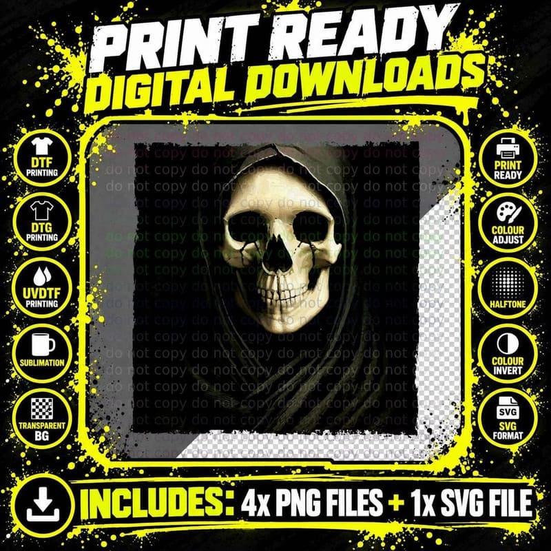 Goth Aesthetic Grunge Occult Emo Satanic Nun Skull Png SVG Digital Bundle