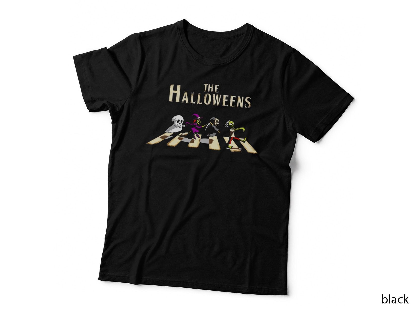 Halloween Abbey Road T-Shirt, Music Lover Style, Halloween Apparel T-Shirt