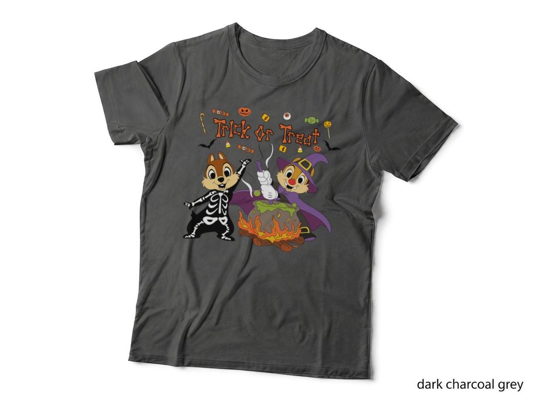 Halloween Chip and Dale Trick or Treat T-Shirt, Costume Party Wear