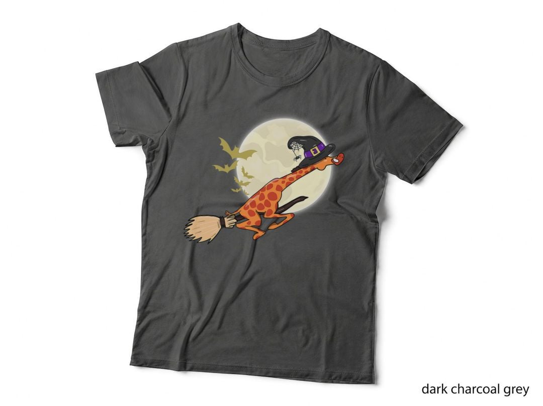 Halloween Costume Giraffe Ride Witch Shotgun T-Shirt