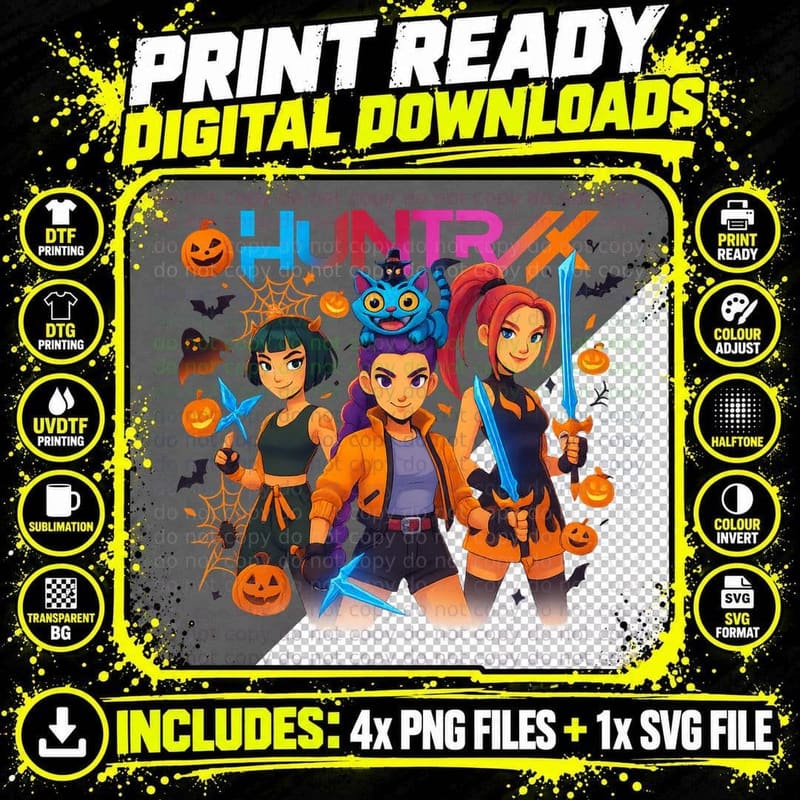 Halloween Costume Party Tee, Trick or Treat Fun Png SVG Digital Bundle
