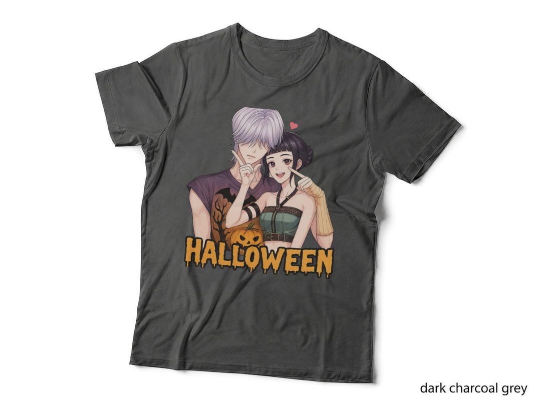 Halloween Couple Costume T-Shirt, Spooky Love Theme, Fall Festival Fashion
