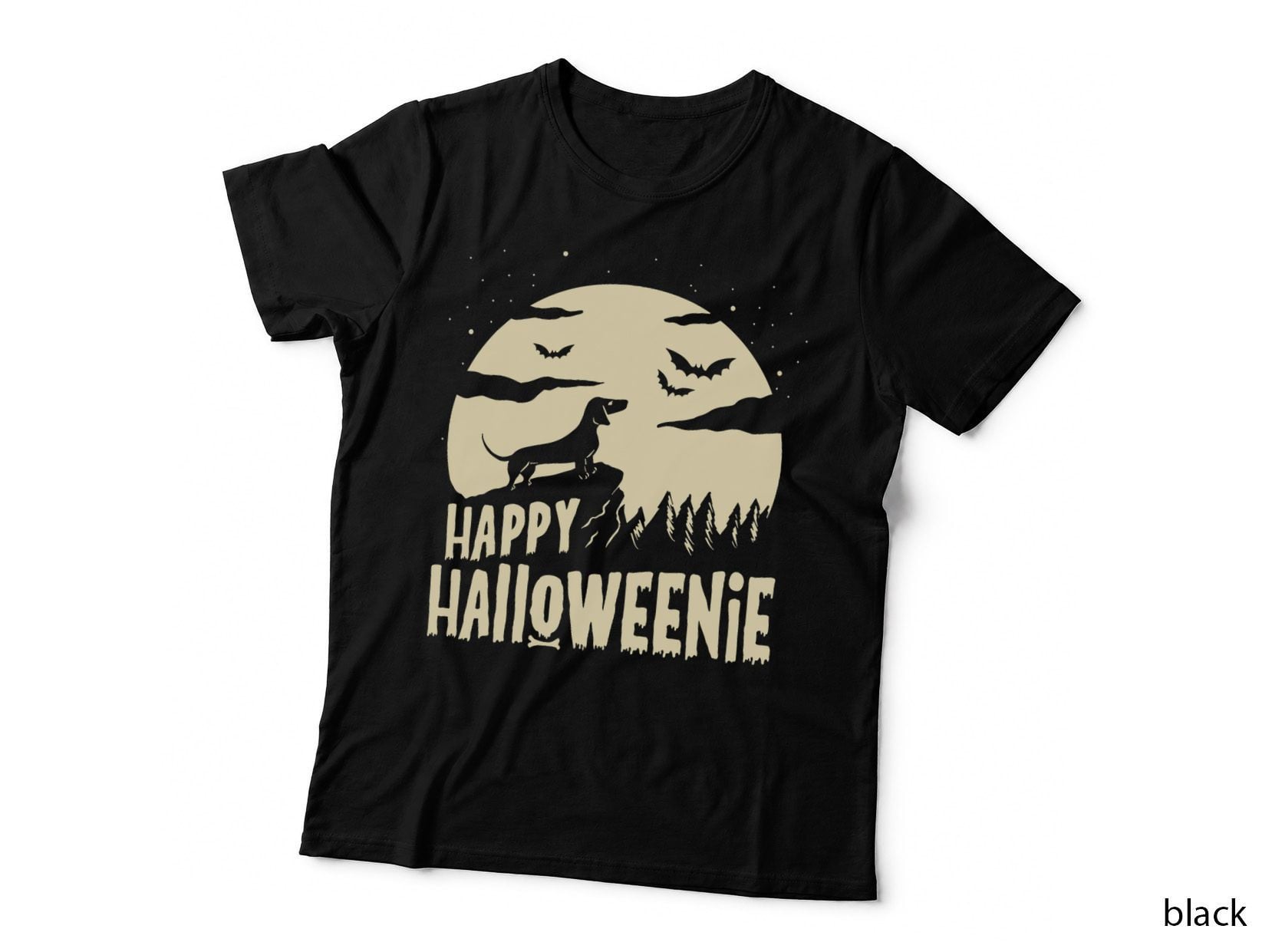 Halloween Dachshund Costume Dog Wiener Dog Moon Halloweenie T-Shirt