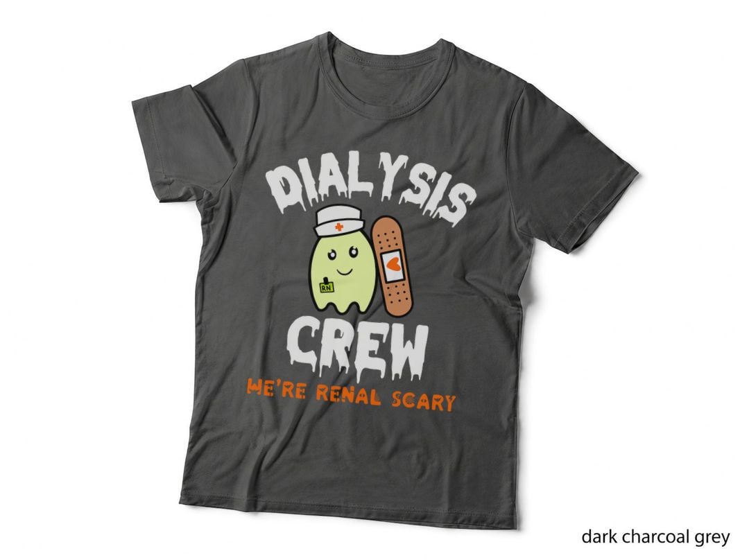 Halloween Dialysis Tech Ghost Nurse Matching Kidney Crew T-Shirt