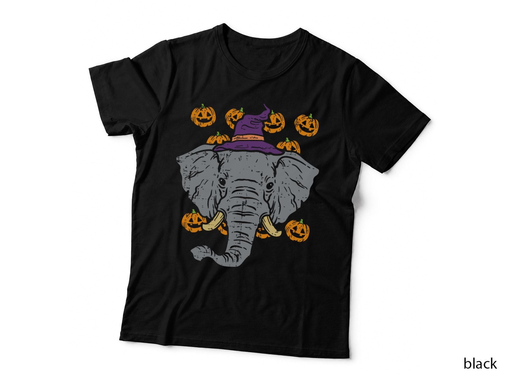 Halloween Elephant Pumpkins Animal Costume Men Women Kids T-Shirt