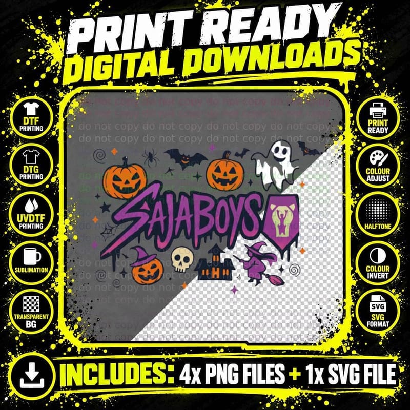 Halloween Jack-O'-Lantern T-Shirt, Spooky Party Wear Png SVG Digital Bundle