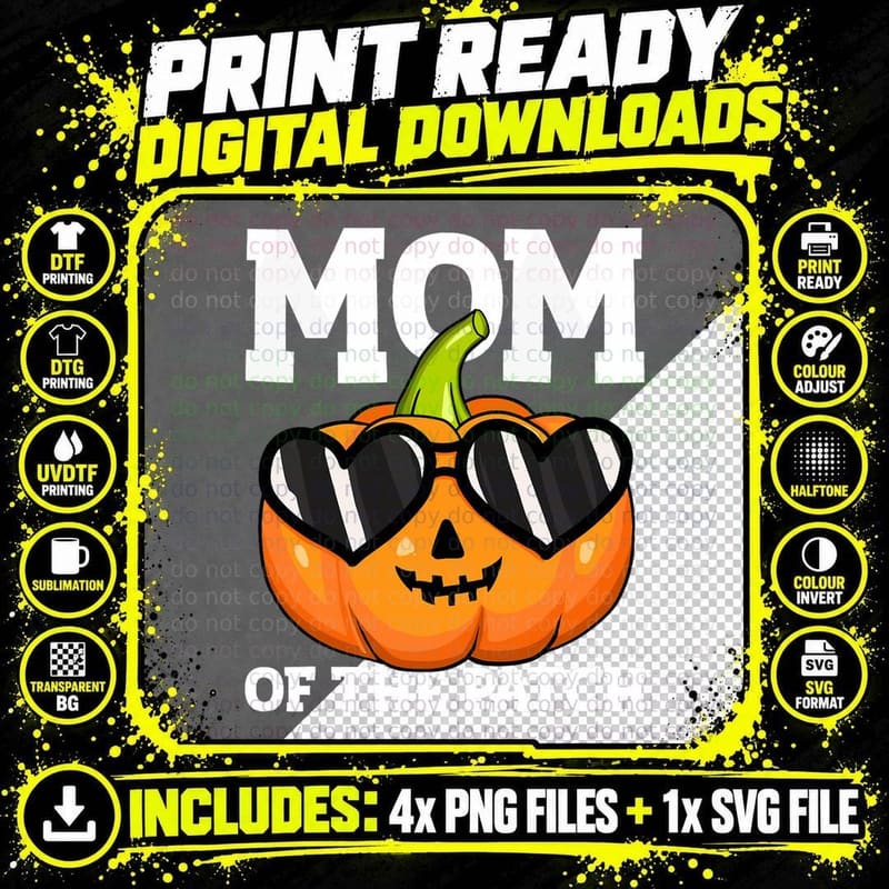 Halloween Mom of the Patch Mama Mother Mommy Pumpkin Png SVG Digital Bundle