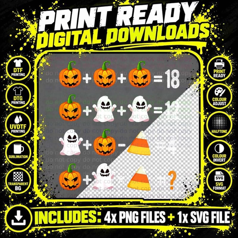 Halloween Order of Operations Math Halloween Teacher Png SVG Digital Bundle