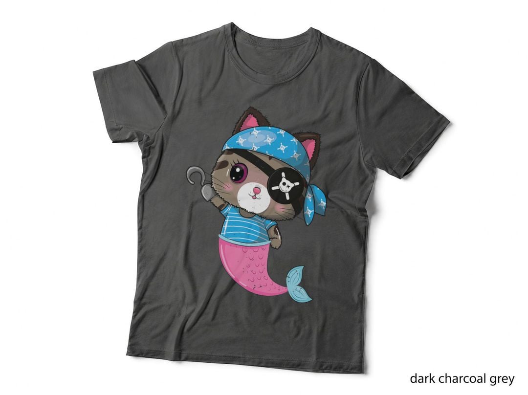 Halloween Pirate Mermaid Cat Lover Pirate Kitten Siren T-Shirt