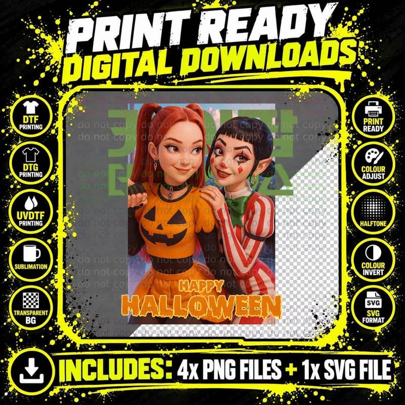 Halloween Pumpkin Costume T-Shirt, Spooky Scary Theme Png SVG Digital Bundle