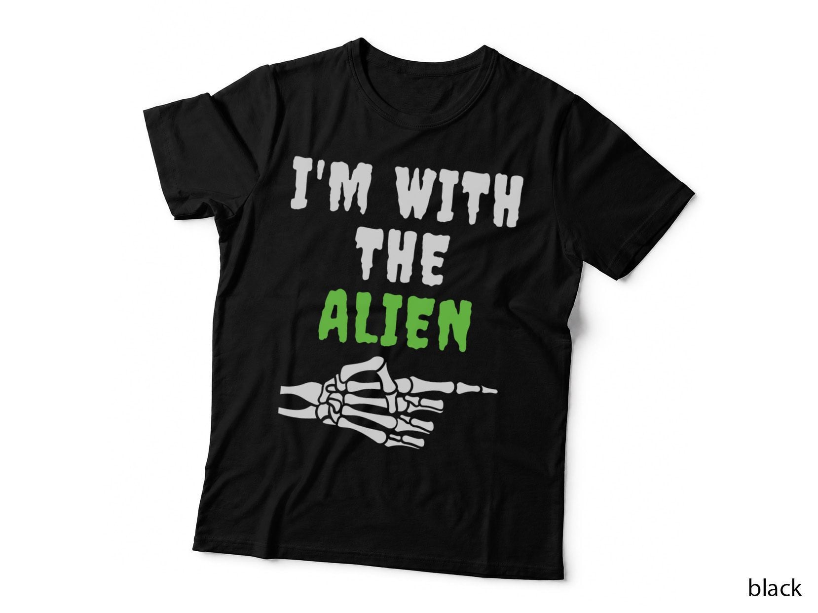 Halloween Shirt Funny Vintage Retro I'm with the Alien T-Shirt