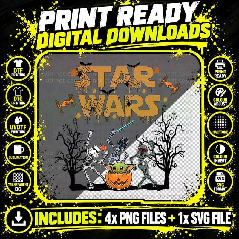 Halloween T-Shirt, Spooky Galaxy, Costume Party Wear Png SVG Digital Bundle