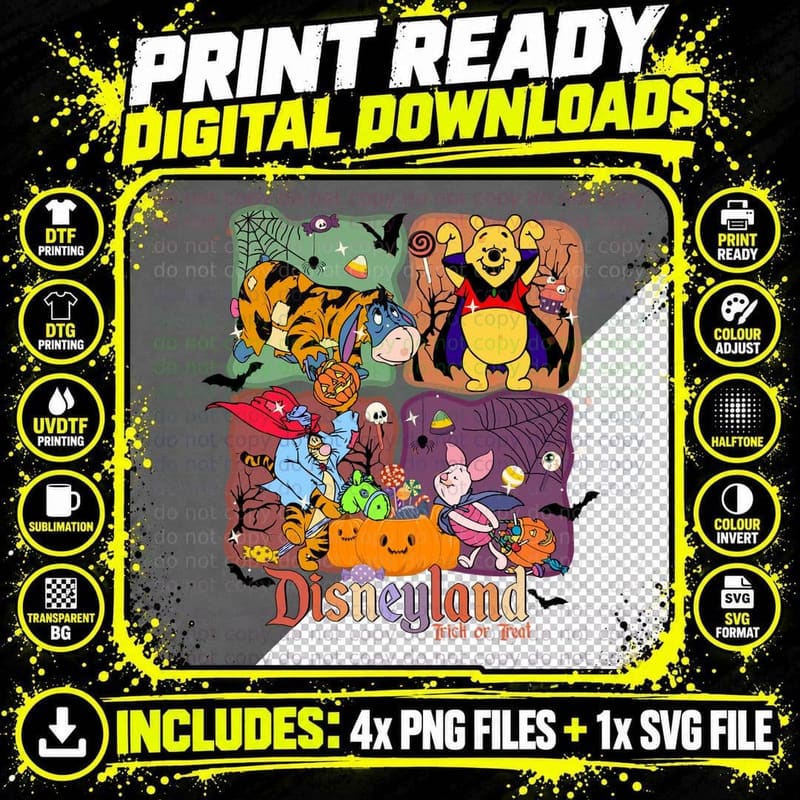 Halloween Trick or Treat T-Shirt, Spooky Costume Party Png SVG Digital Bundle
