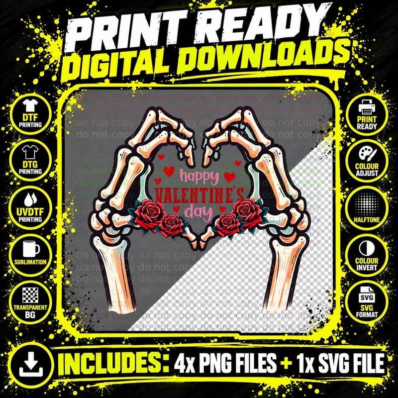 Happy Valentine's Day Valentine T-Shirt Png SVG Digital Bundle