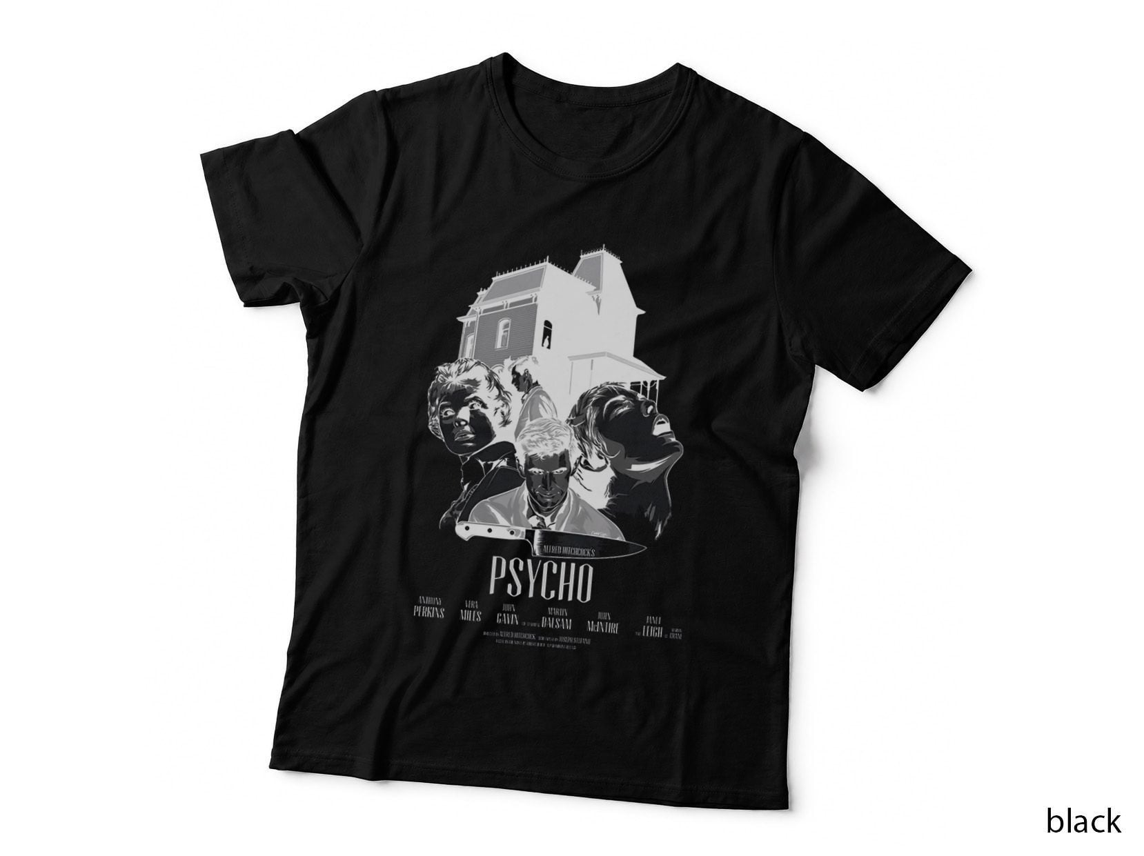 Horror Movie Psycho T-Shirt, Vintage Horror Film, Retro Thriller Style T-Shirt