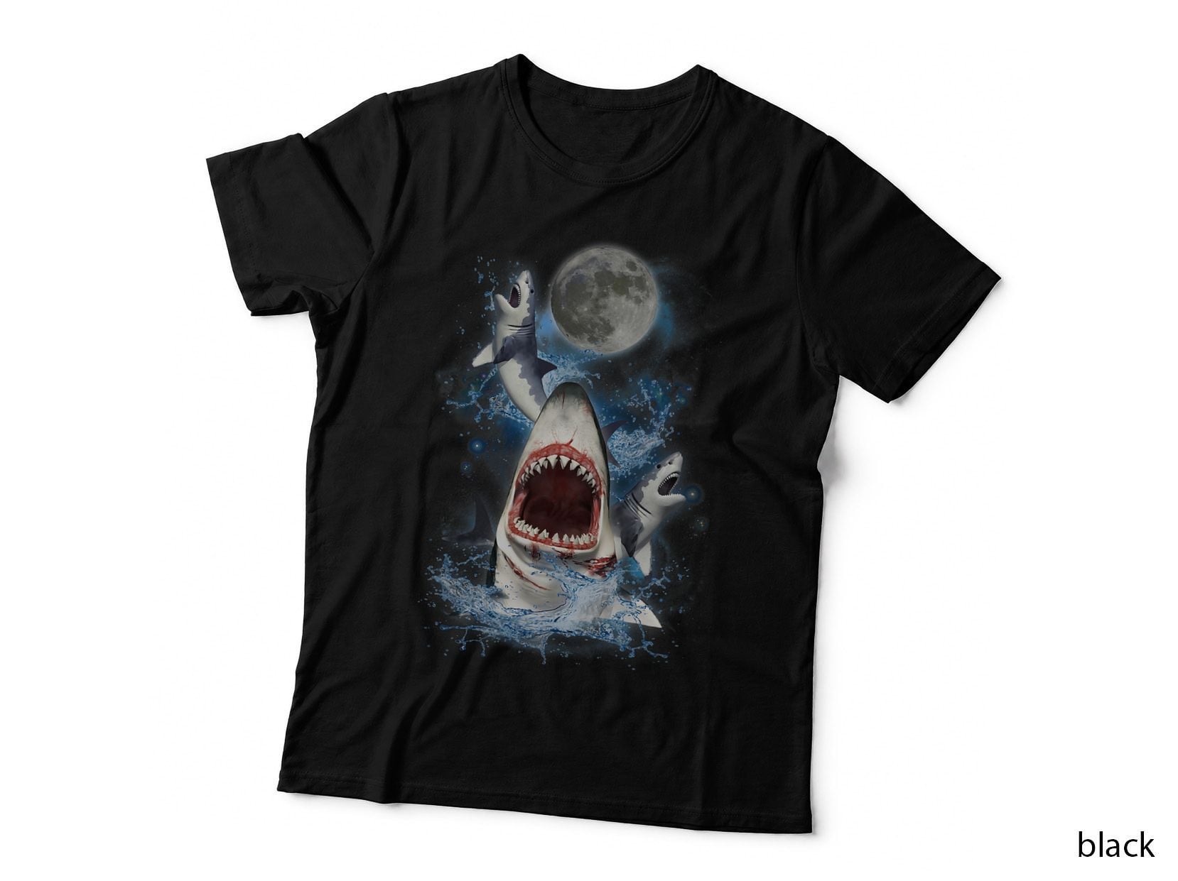Howling at the Moon Shirt - Funny Great White Shark, Halloween Costume T-Shirt