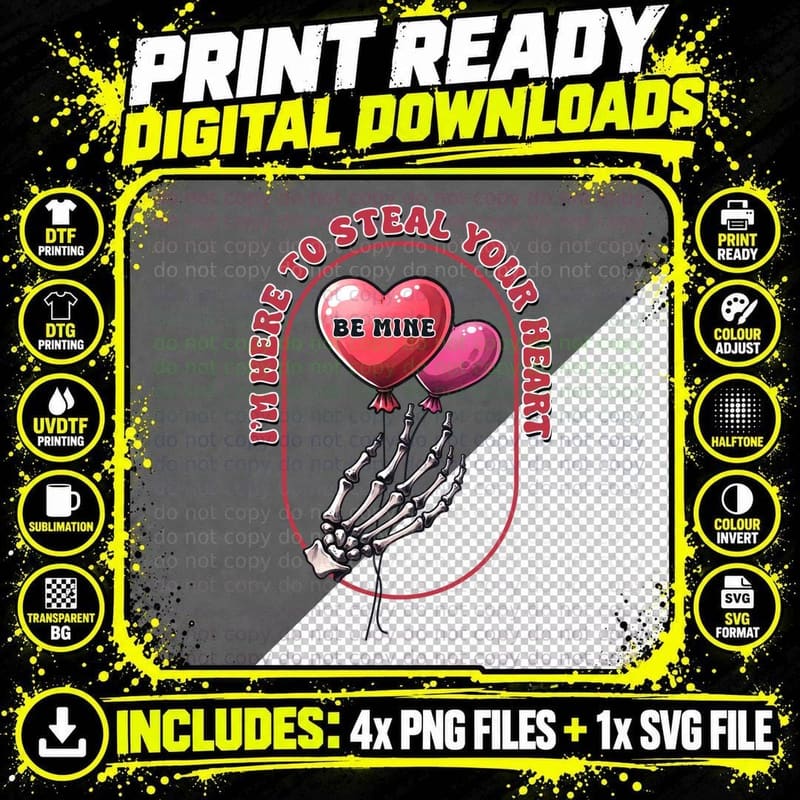 I'll Be to Steal Your Be Mine Valentine T-Shirt Png SVG Digital Bundle