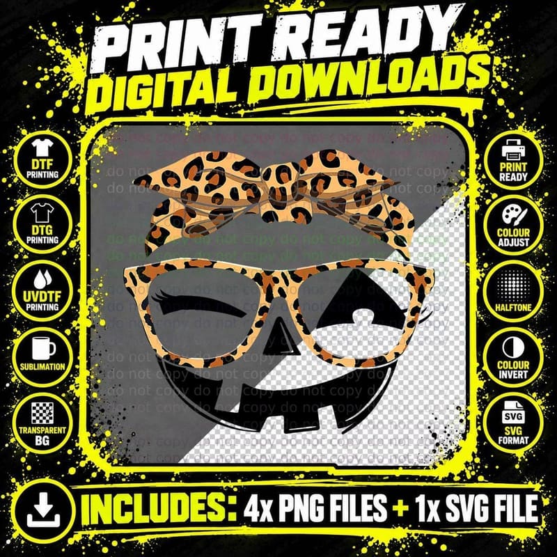 Jack O Lantern Pumpkin Face Halloween Costumes Girls Png SVG Digital Bundle
