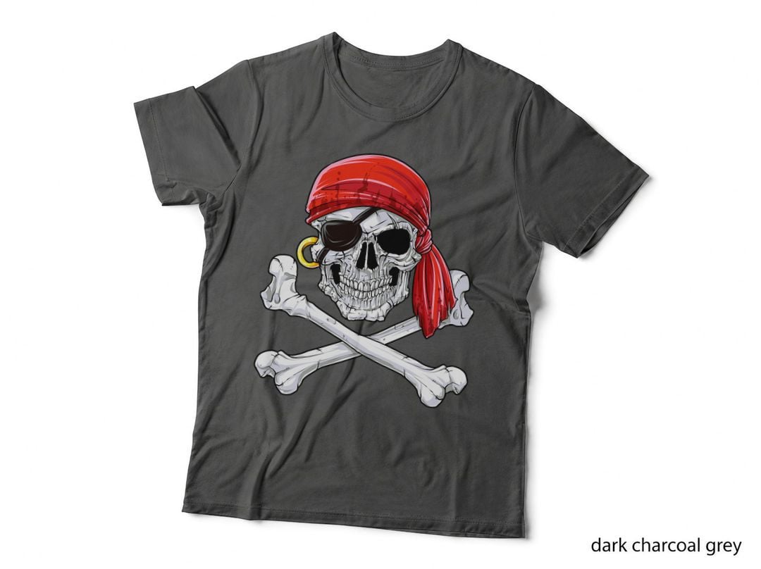 Jolly Roger Flag Skull & Crossbones T-Shirt Pirate Shirts, Halloween Costume