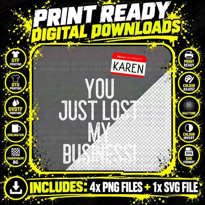 Karen Halloween Costume Funny Lazy You Just Lost My Png SVG Digital Bundle
