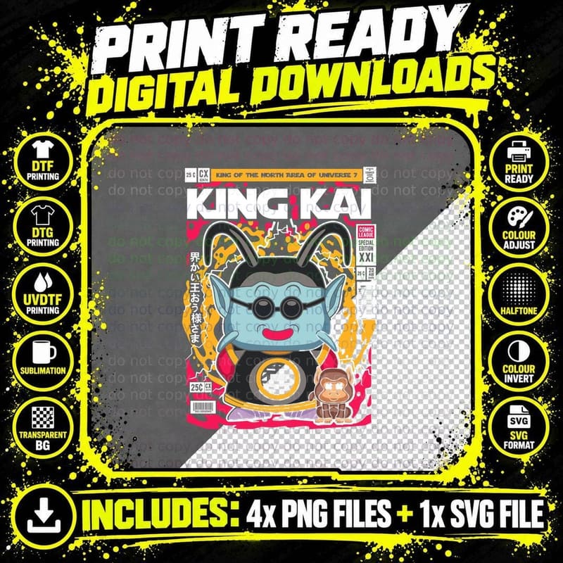 King Kai Bubbles T-Shirt, Comic League Png SVG Digital Bundle