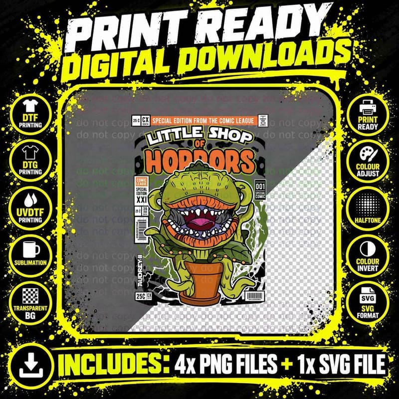 Little Shop of Horrors Audrey T-Shirt, Retro Horror Png SVG Digital Bundle