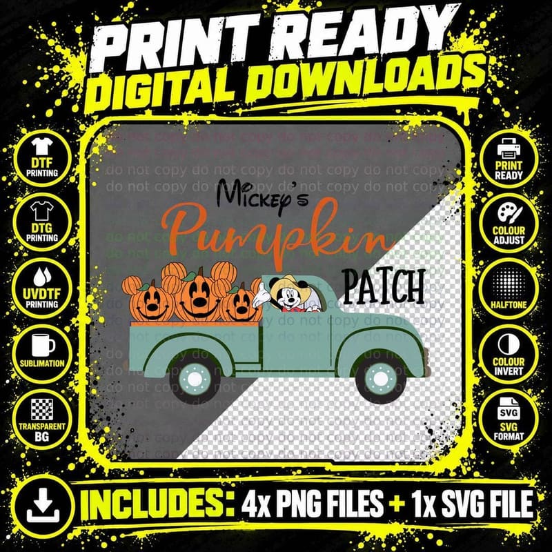 Mickey's Pumpkin Patch T-Shirt, Halloween Png SVG Digital Bundle