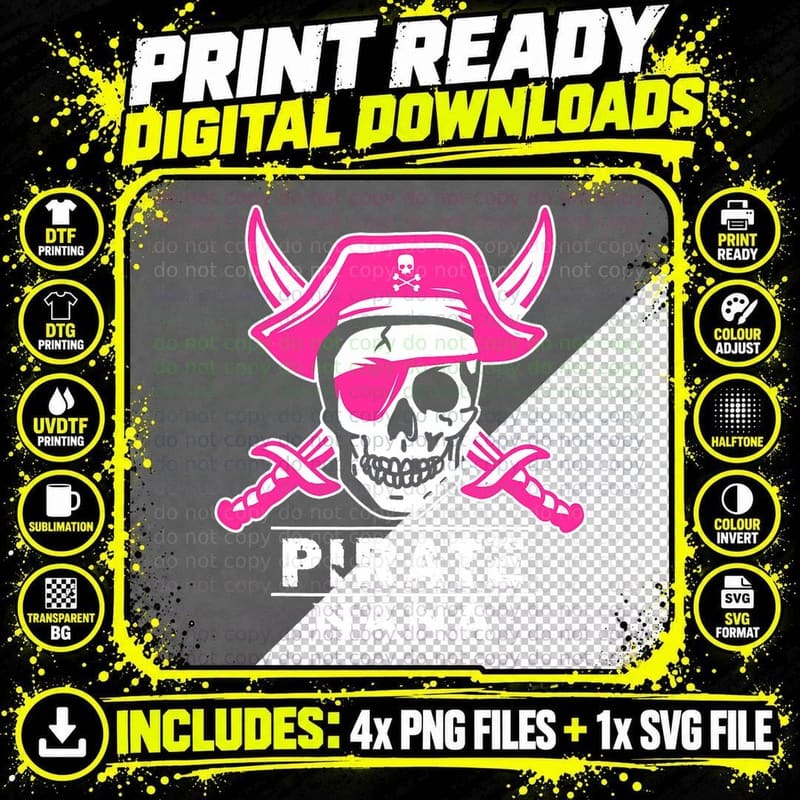 Pirate Captain Nana Pirate Nana Funny Grandma Halloween Png SVG Digital Bundle