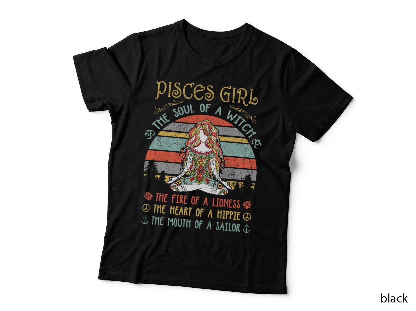Pisces Girl the Soul of a Witch Vintage Birthday T-Shirt