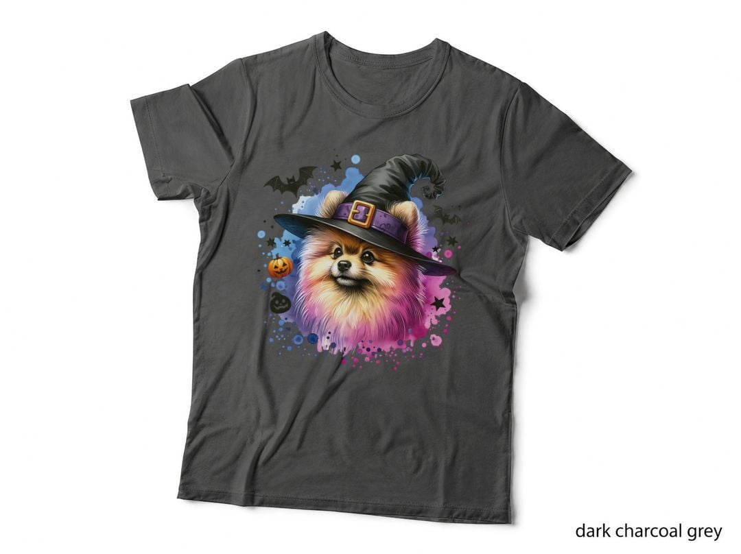Pomeranian in Witch Hat, Halloween, Cute Dog Lover T-Shirt