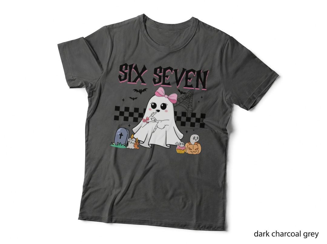 Spooky 6 7 Halloween Ghost T-Shirt, Halloween Costume, Kids Meme Shirt T-Shirt