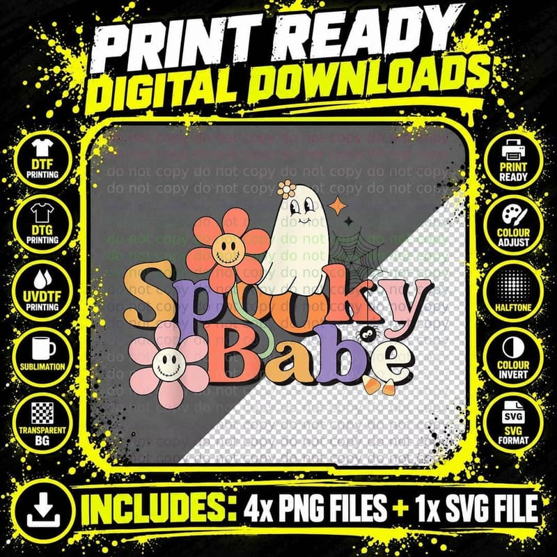 Spooky Babe Fall Baby Pumpkin Season Toddler Cute Ghost Png SVG Digital Bundle
