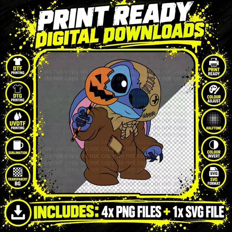 Stitch Halloween Costume T-Shirt, Spooky Png SVG Digital Bundle