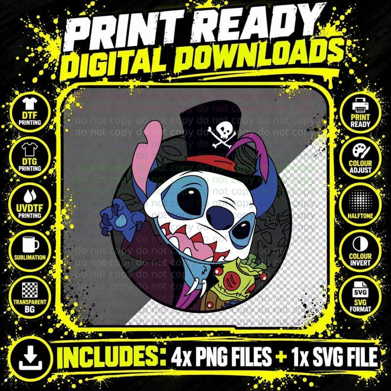 Stitch Pirate Hat T-Shirt, Halloween Costume Style Png SVG Digital Bundle