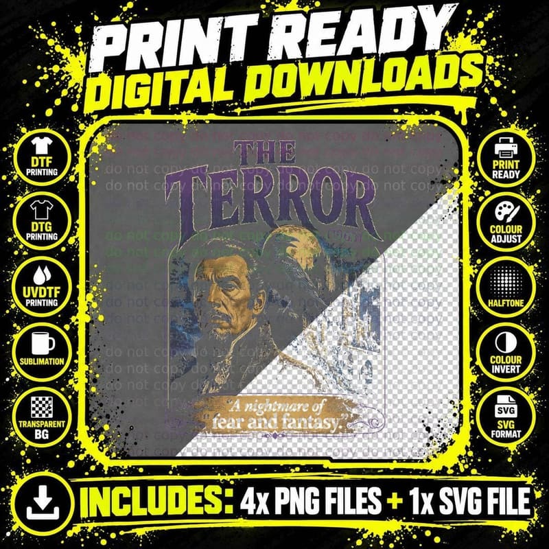THE Terror 1963 Vintage Horror Gothic Raven Haunted Png SVG Digital Bundle