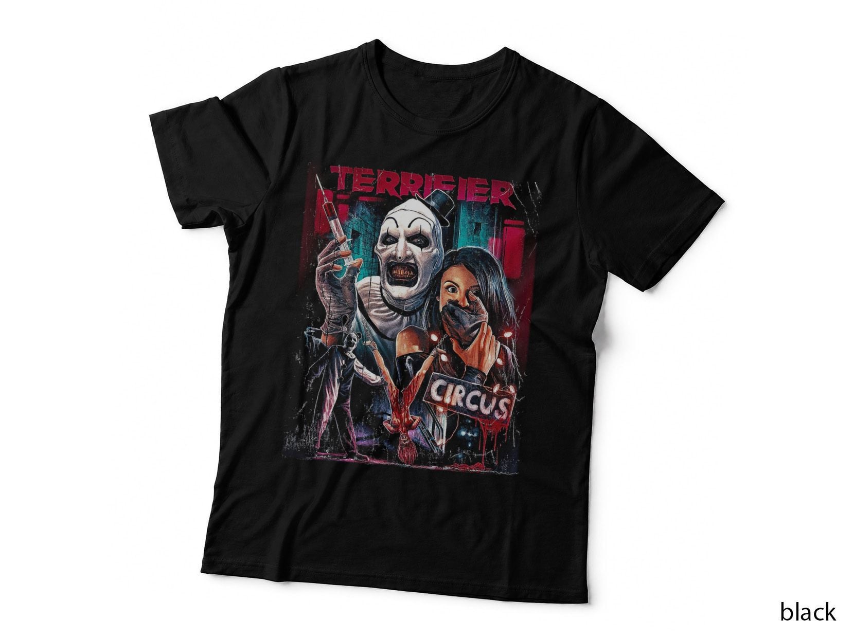 Terror Circus Killer Clown Halftone Shirt, Horror T-Shirt