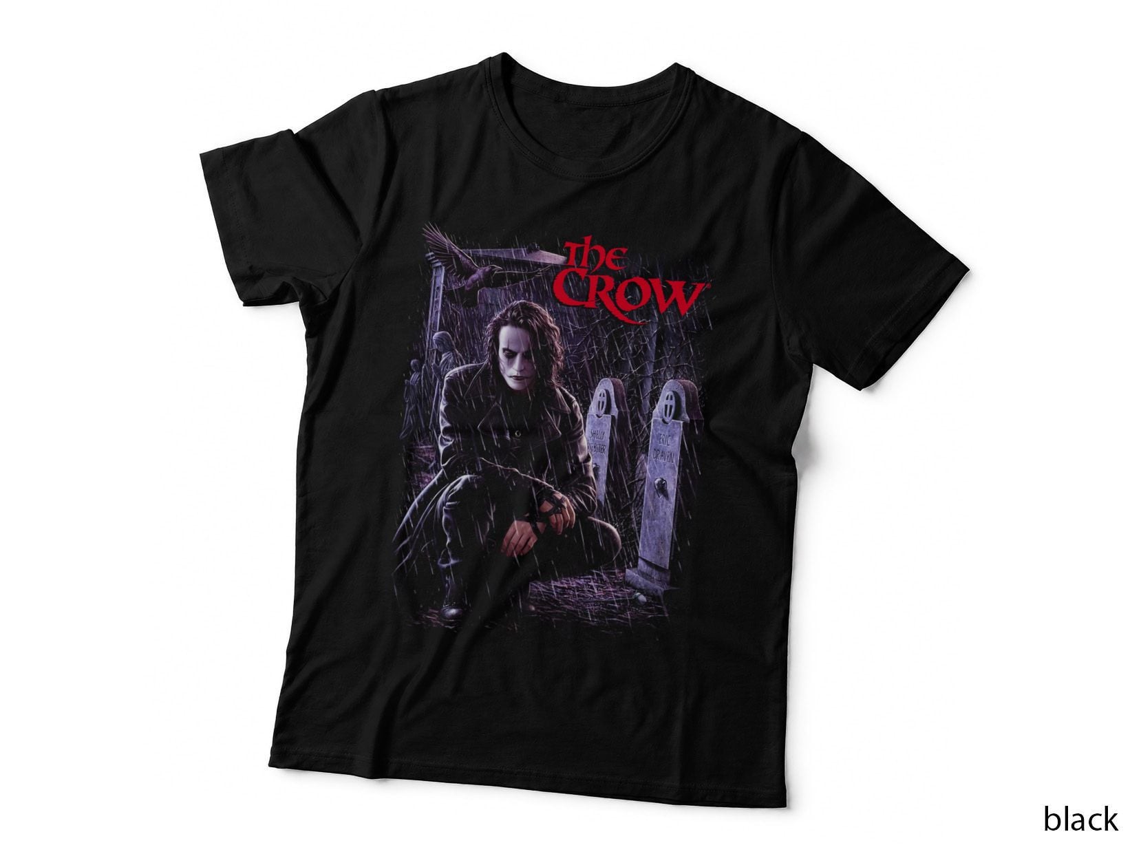 The Crow Halftone Horror T-Shirt, Eric Draven Gothic Tee