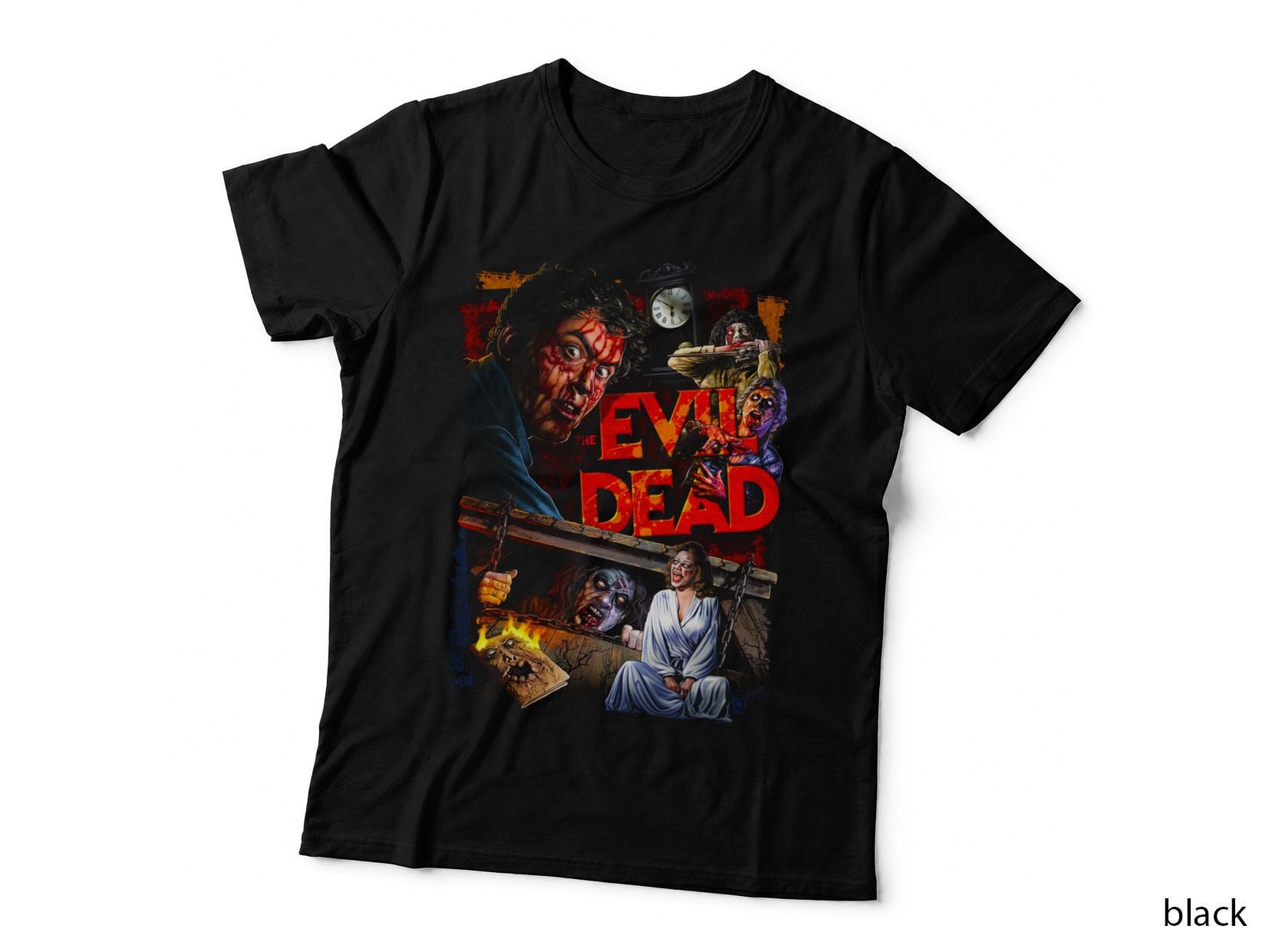 The Evil Dead Ash T-Shirt, Classic Slasher Tee, Horror Halftone, Halloween Shirt
