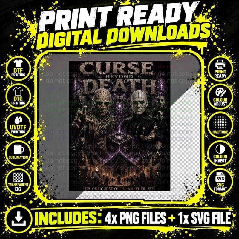 The Mummy Hellraiser Pinhead Cenobites Vintage Horror Png SVG Digital Bundle