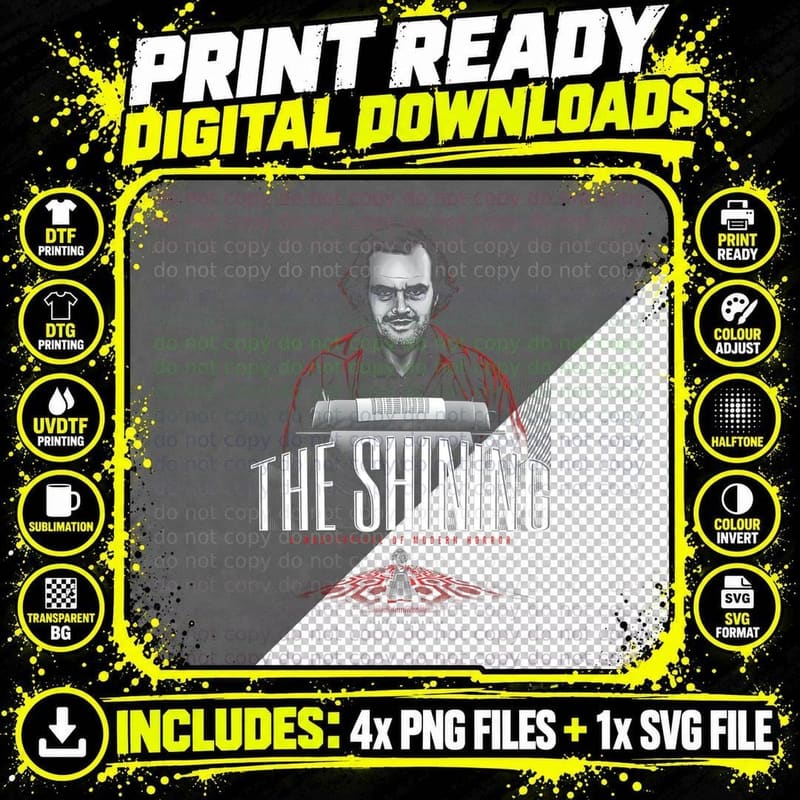 The Shining Horror Movie T-Shirt, Modern Horror Art Png SVG Digital Bundle