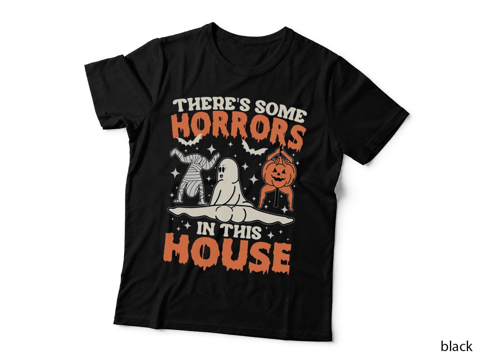 There's Some Horrors in This House Pumpkin Ghost Halloween T-Shirt