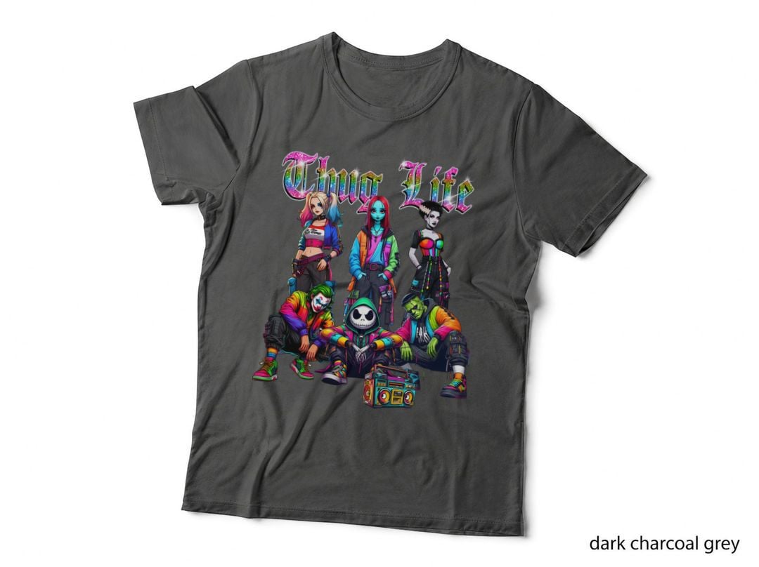 Thug Life Gangsta Cartoon Characters T-Shirt, Urban Streetwear Style