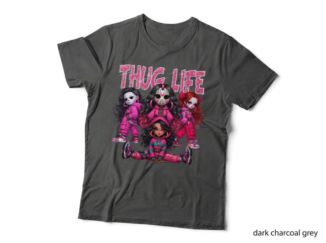Thug Life Horror Characters T-Shirt, Halloween Costume Tee