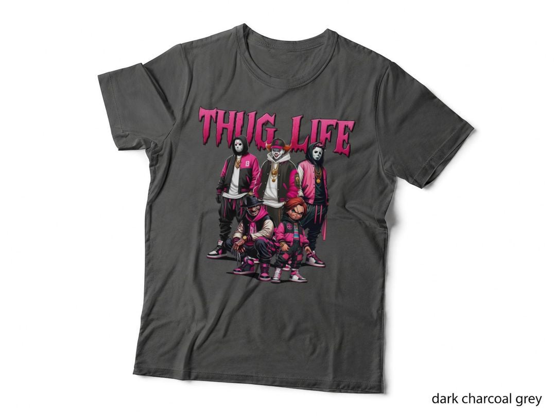 Thug Life Horror Characters T-Shirt, Urban Streetwear Style 3