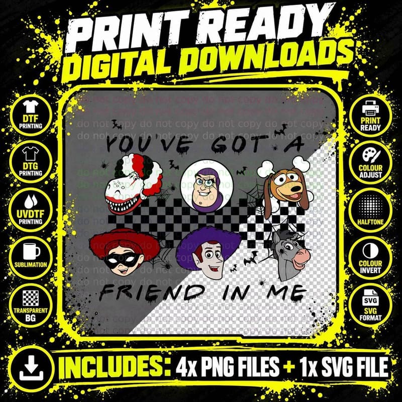 Toy Story Halloween T-Shirt, Friends in Me Png SVG Digital Bundle
