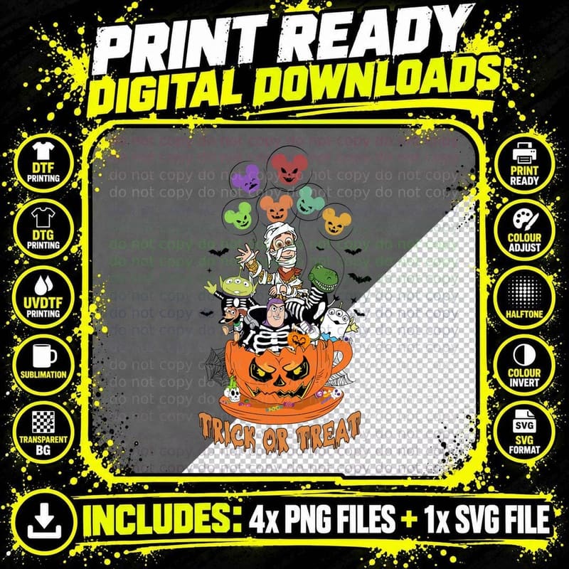 Toy Story Trick or Treat T-Shirt, Halloween Costume Png SVG Digital Bundle